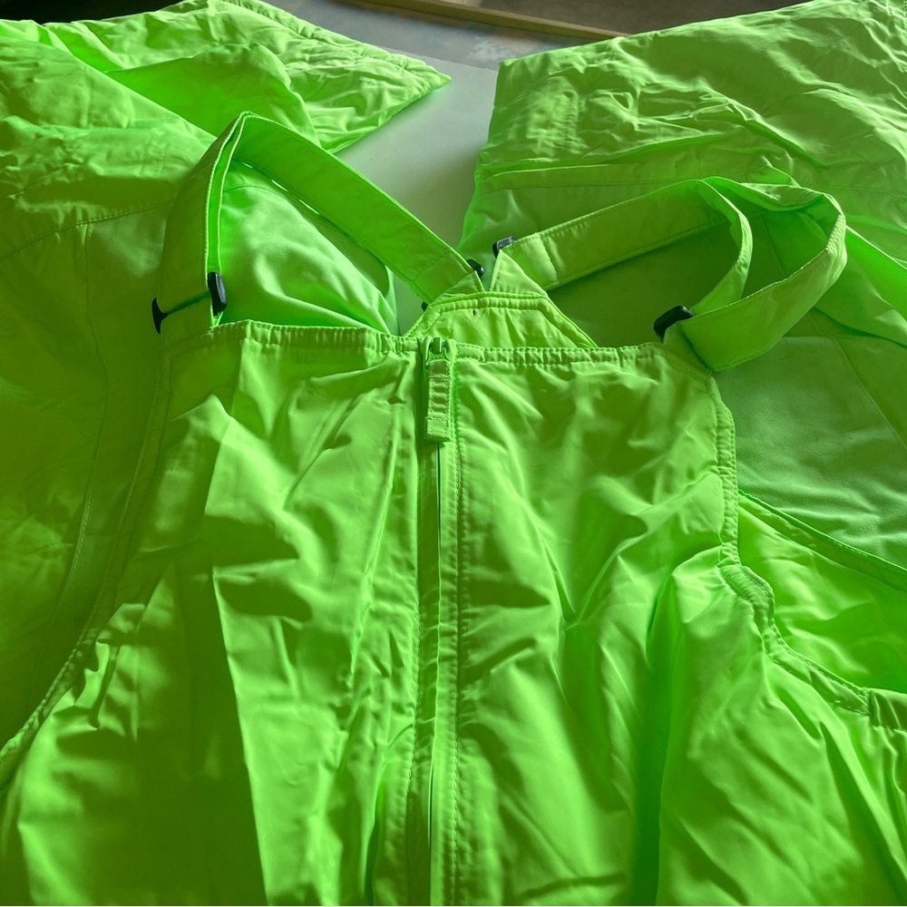 Lands End NWT Neon Green Zip-Up Snow Pants
